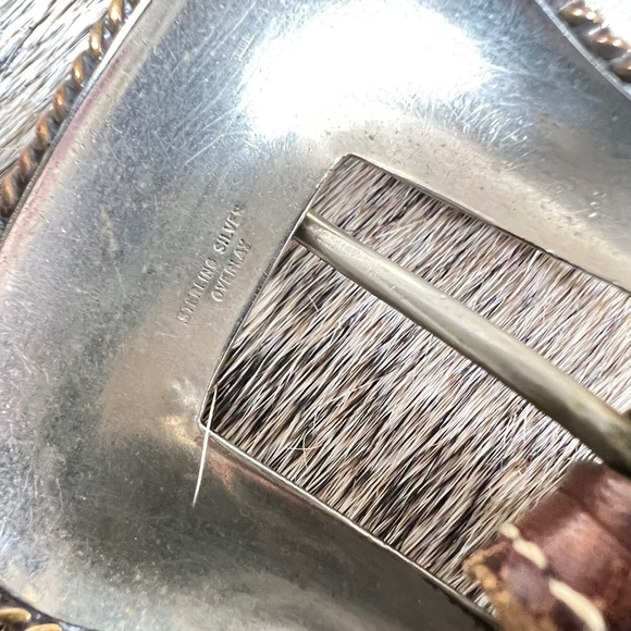 Vogt Tooled Western Belt w/ Sterling Silver Buckle - Picture 7 of 7